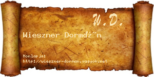 Wieszner Dormán névjegykártya